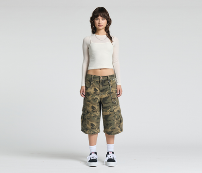 W COMBAT CARGO SHORT 15" INSEAM CAMO