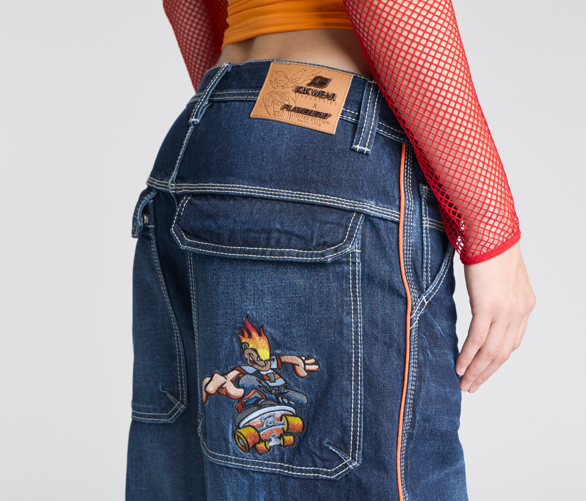 W KIKWEAR X FLAMEHEAD CARPENTER 22" AZUL DARK WASH