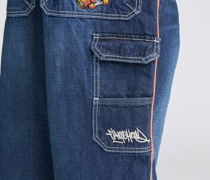 W KIKWEAR X FLAMEHEAD CARPENTER 22" AZUL DARK WASH