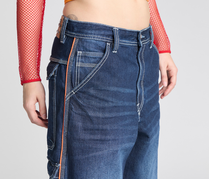 W KIKWEAR X FLAMEHEAD CARPENTER 22" AZUL DARK WASH