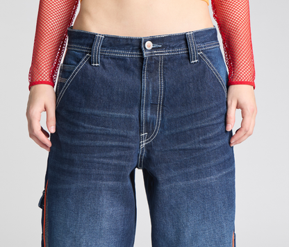 W KIKWEAR X FLAMEHEAD CARPENTER 22" AZUL DARK WASH