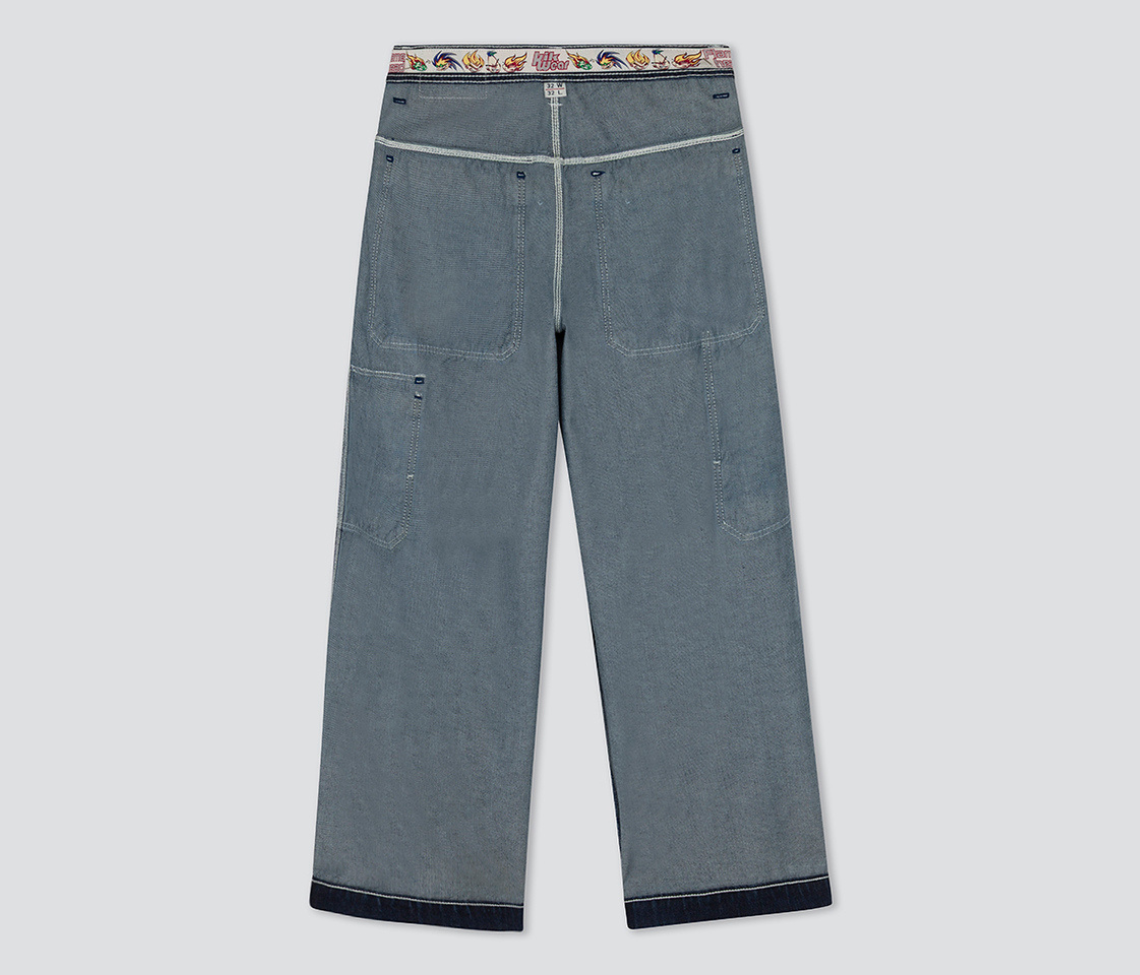 W KIKWEAR X FLAMEHEAD CARPENTER 22" AZUL DARK WASH