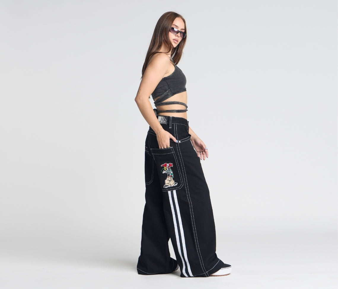 W EVIL KLOWN 28" SUPER BLACK RINSE