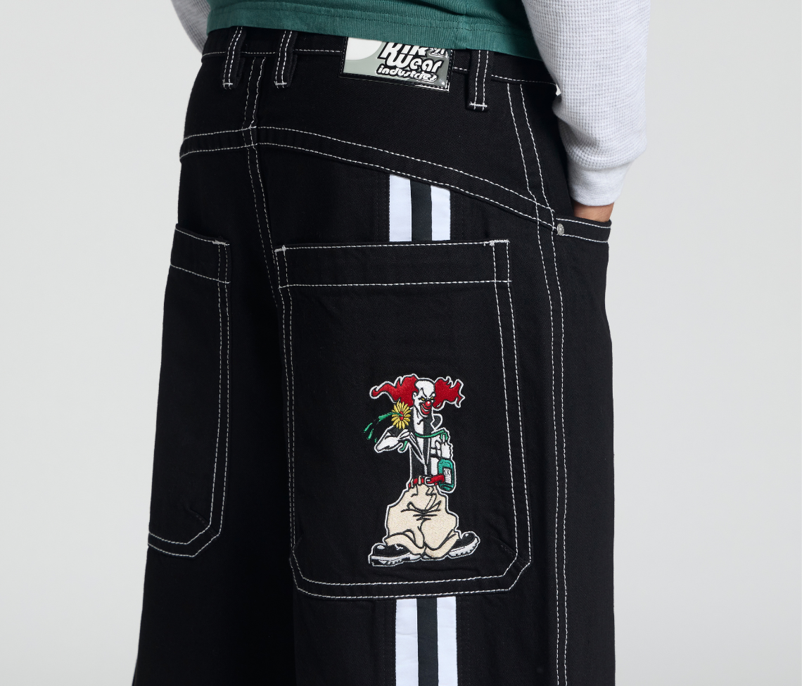 EVIL KLOWN JORT 18" INSEAM SUPER BLACK RINSE