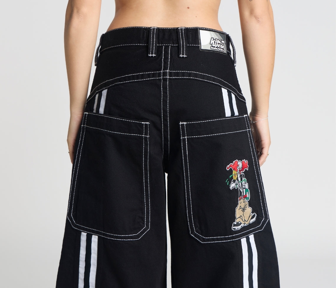 W EVIL KLOWN 28" SUPER BLACK RINSE