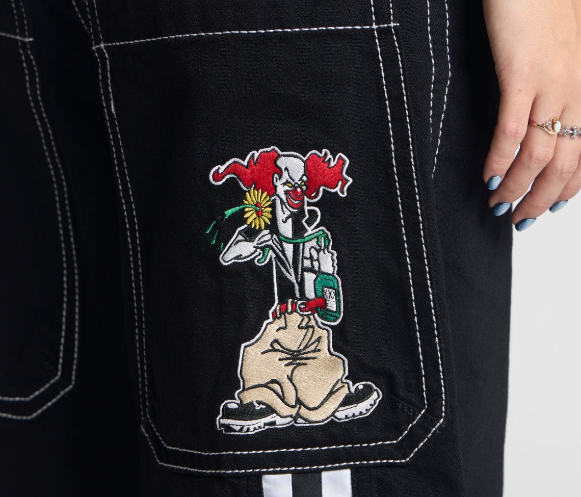 W EVIL KLOWN 28" SUPER BLACK RINSE