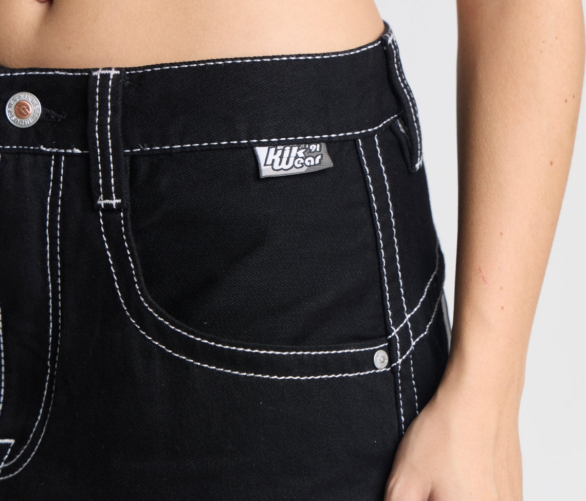 W EVIL KLOWN 28" SUPER BLACK RINSE