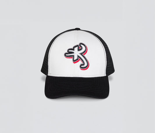 ASTRO K DENIM TRUCKER CAP WHITE