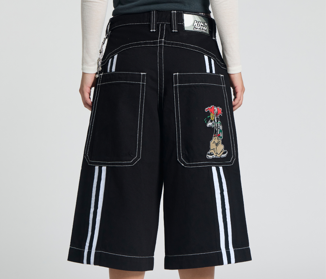 W EVIL KLOWN JORT 18" INSEAM SUPER BLACK RINSE