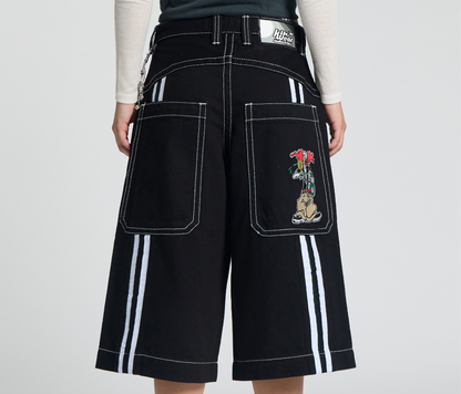 W EVIL KLOWN JORT 18" INSEAM SUPER BLACK RINSE
