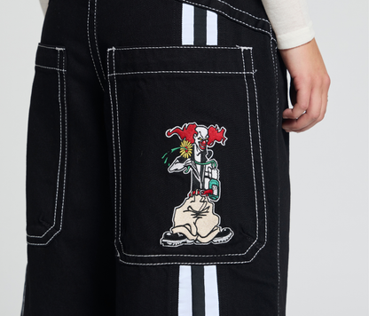 W EVIL KLOWN JORT 18" INSEAM SUPER BLACK RINSE