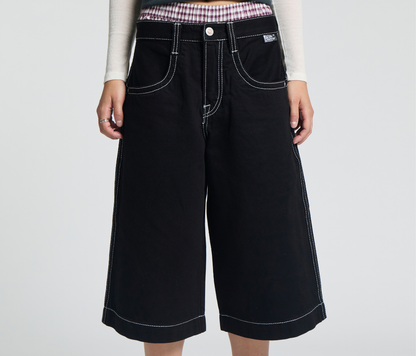 W EVIL KLOWN JORT 18" INSEAM SUPER BLACK RINSE