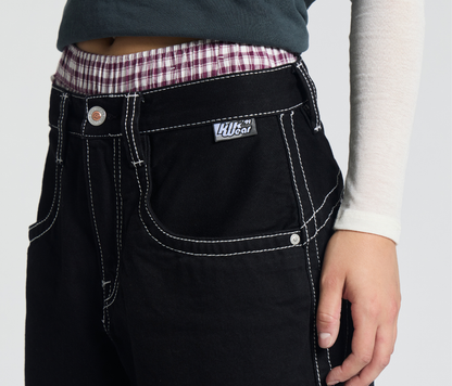 W EVIL KLOWN JORT 18" INSEAM SUPER BLACK RINSE