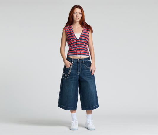 W KRAZY KLOWN JORT 18" INSEAM AZUL DARK WASH