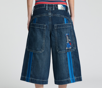 W KRAZY KLOWN JORT 18" INSEAM AZUL DARK WASH