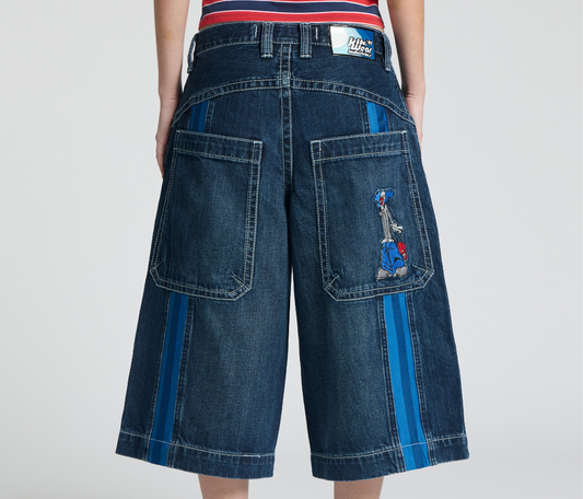 W KRAZY KLOWN JORT 18" INSEAM AZUL DARK WASH