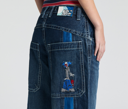 W KRAZY KLOWN JORT 18" INSEAM AZUL DARK WASH