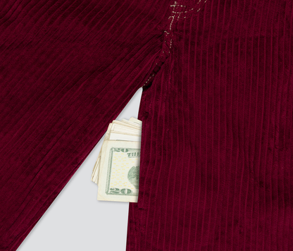 W SUPREME KORDZ 26" 3-WALE CORDUROY BURGUNDY