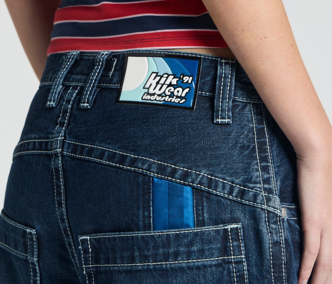 W KRAZY KLOWN JORT 18" INSEAM AZUL DARK WASH
