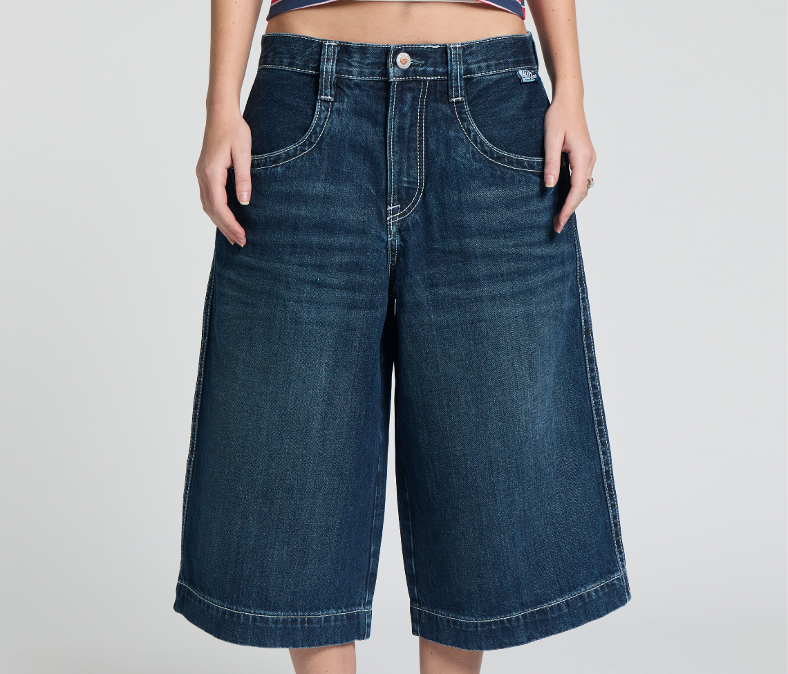 W KRAZY KLOWN JORT 18" INSEAM AZUL DARK WASH