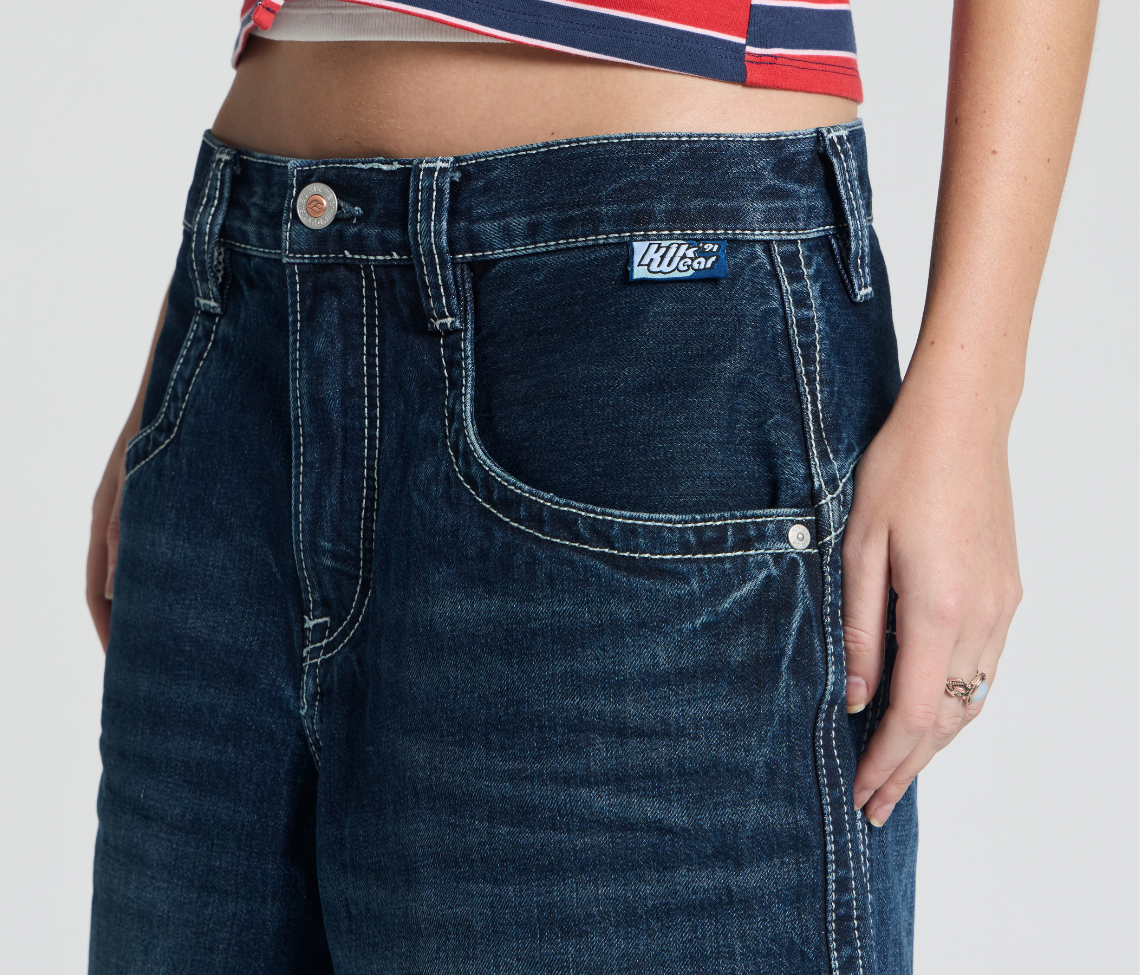 W KRAZY KLOWN JORT 18" INSEAM AZUL DARK WASH