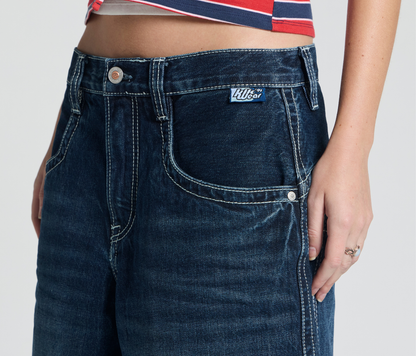 W KRAZY KLOWN JORT 18" INSEAM AZUL DARK WASH