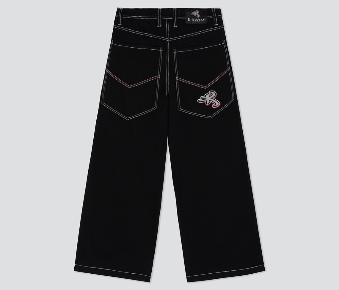 Kikwear Supreme Astro K wide leg jeans, 26-inch leg opening, super black rinse, photo 8
