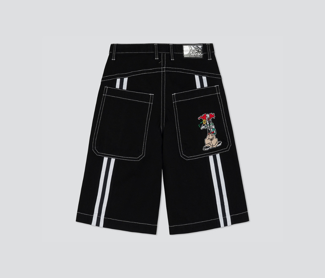 W EVIL KLOWN JORT 18" INSEAM SUPER BLACK RINSE