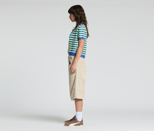 W GRAFFITI CORDUROY SHORT 15" INSEAM KHAKI