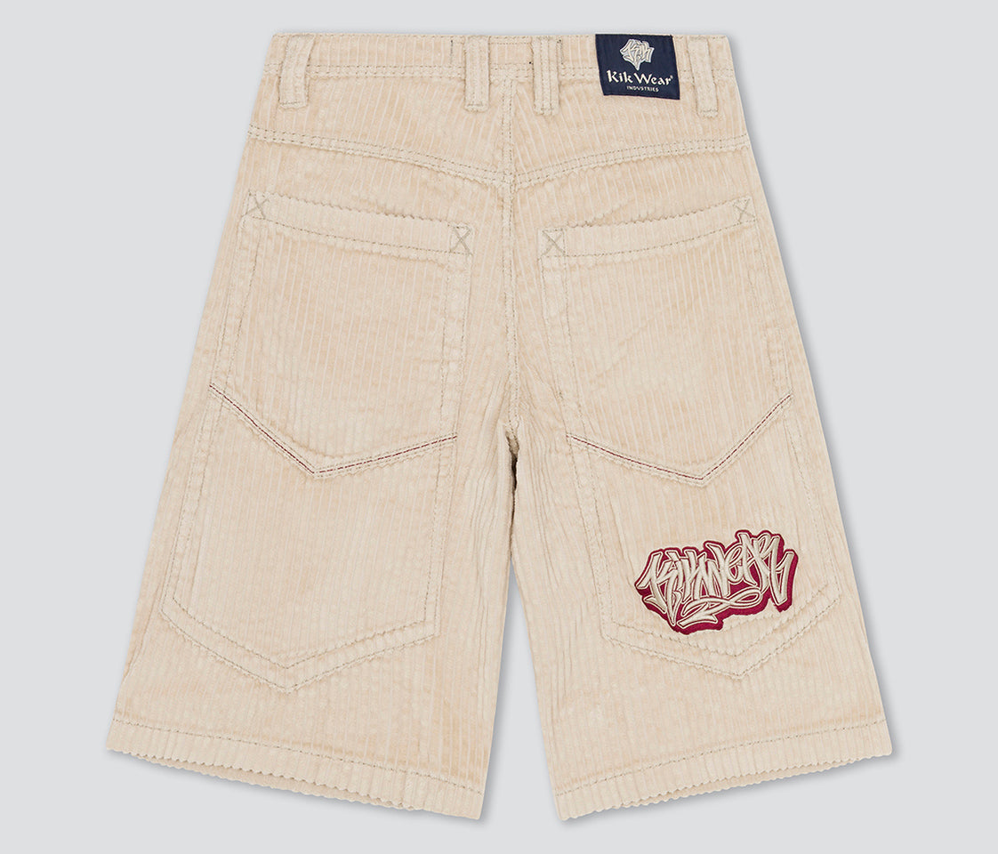 W GRAFFITI CORDUROY SHORT 15" INSEAM KHAKI