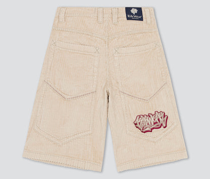 W GRAFFITI CORDUROY SHORT 15" INSEAM KHAKI