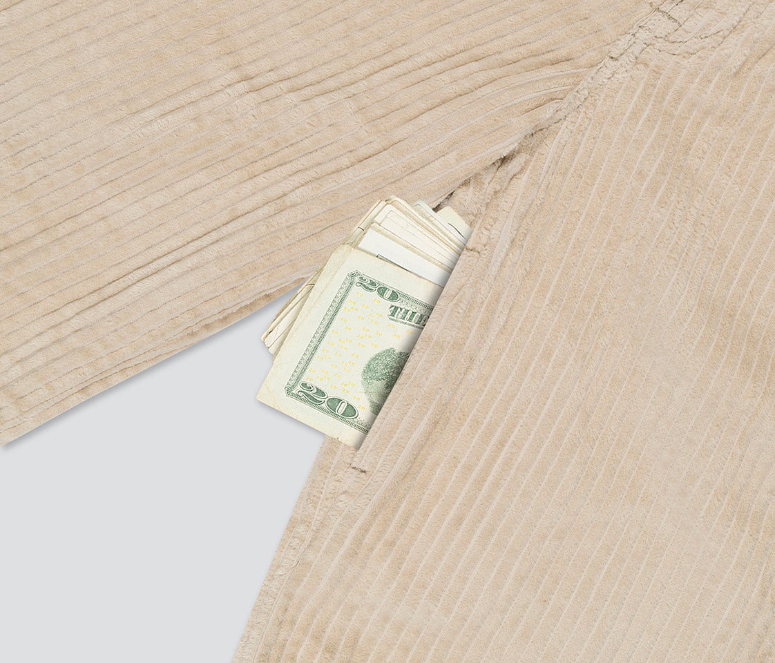 W GRAFFITI CORDUROY SHORT 15" INSEAM KHAKI
