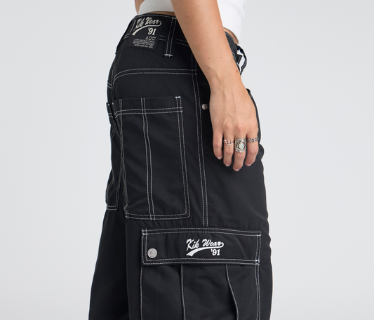 W HYDRO CHILL MICROSUEDE CARGO SHORT 15" INSEAM BLACK