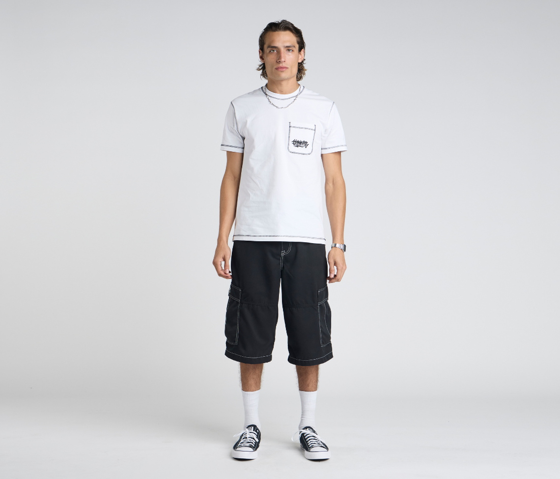HYDRO CHILL MICROSUEDE CARGO SHORT 15" INSEAM BLACK