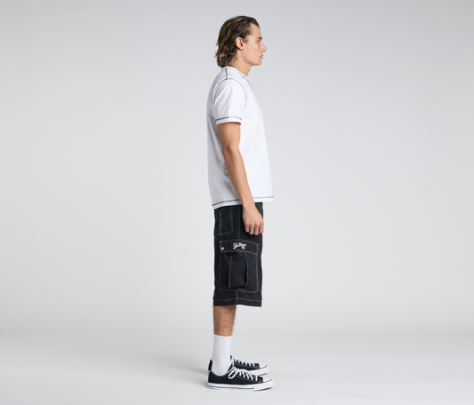 HYDRO CHILL MICROSUEDE CARGO SHORT 15" INSEAM BLACK