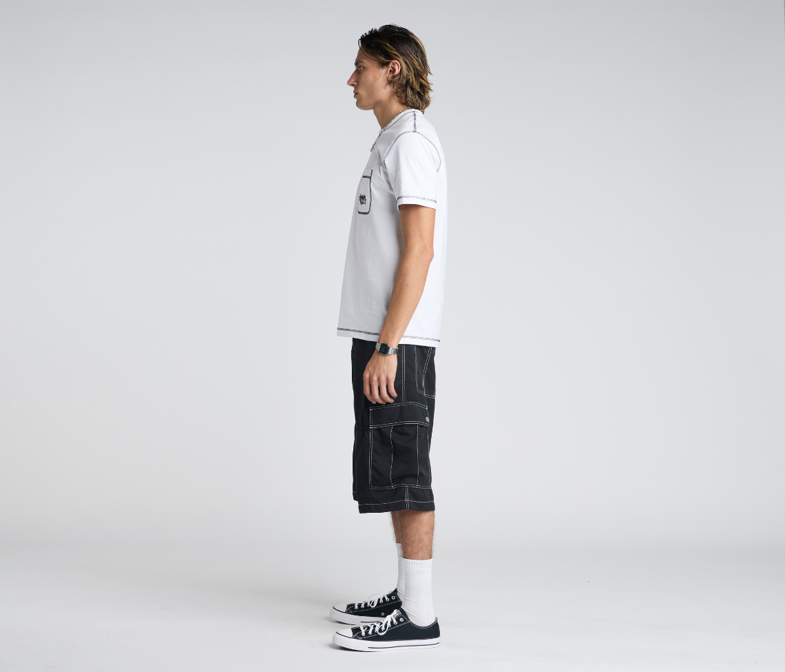 HYDRO CHILL MICROSUEDE CARGO SHORT 15" INSEAM BLACK
