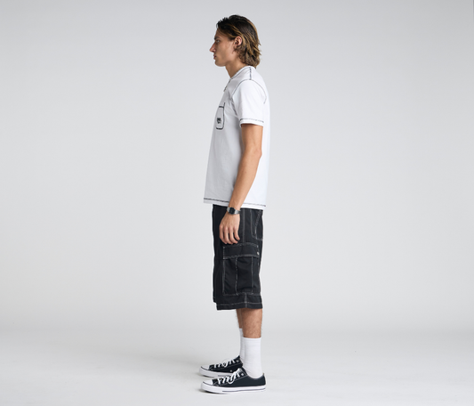 HYDRO CHILL MICROSUEDE CARGO SHORT 15" INSEAM BLACK