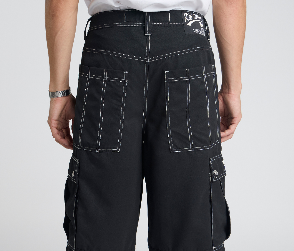 HYDRO CHILL MICROSUEDE CARGO SHORT 15" INSEAM BLACK