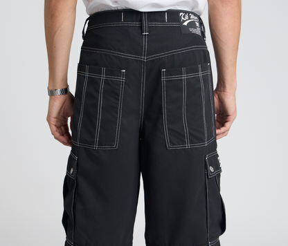 HYDRO CHILL MICROSUEDE CARGO SHORT 15" INSEAM BLACK