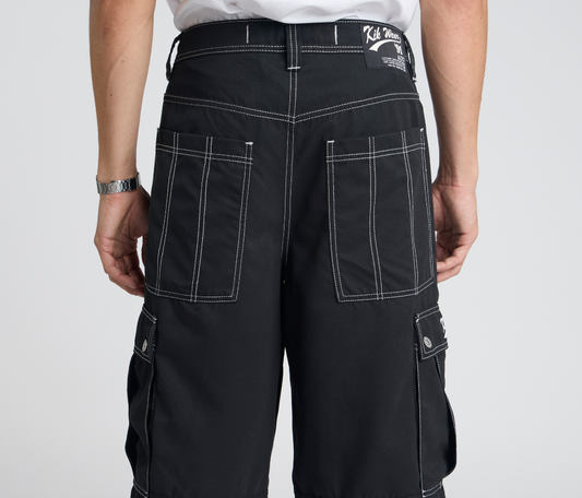 HYDRO CHILL MICROSUEDE CARGO SHORT 15" INSEAM BLACK