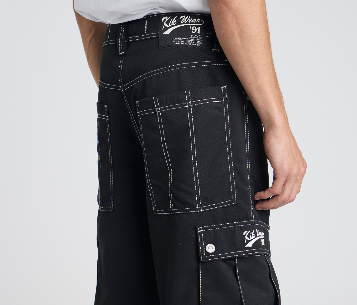 HYDRO CHILL MICROSUEDE CARGO SHORT 15" INSEAM BLACK