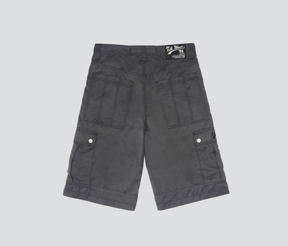 W HYDRO CHILL MICROSUEDE CARGO SHORT 15" INSEAM CHARCOAL