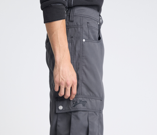 HYDRO CHILL MICROSUEDE CARGO SHORT 15" INSEAM CHARCOAL