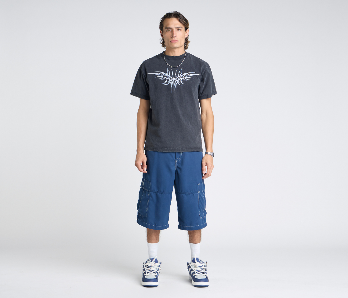HYDRO CHILL MICROSUEDE CARGO SHORT 15" INSEAM NAVY