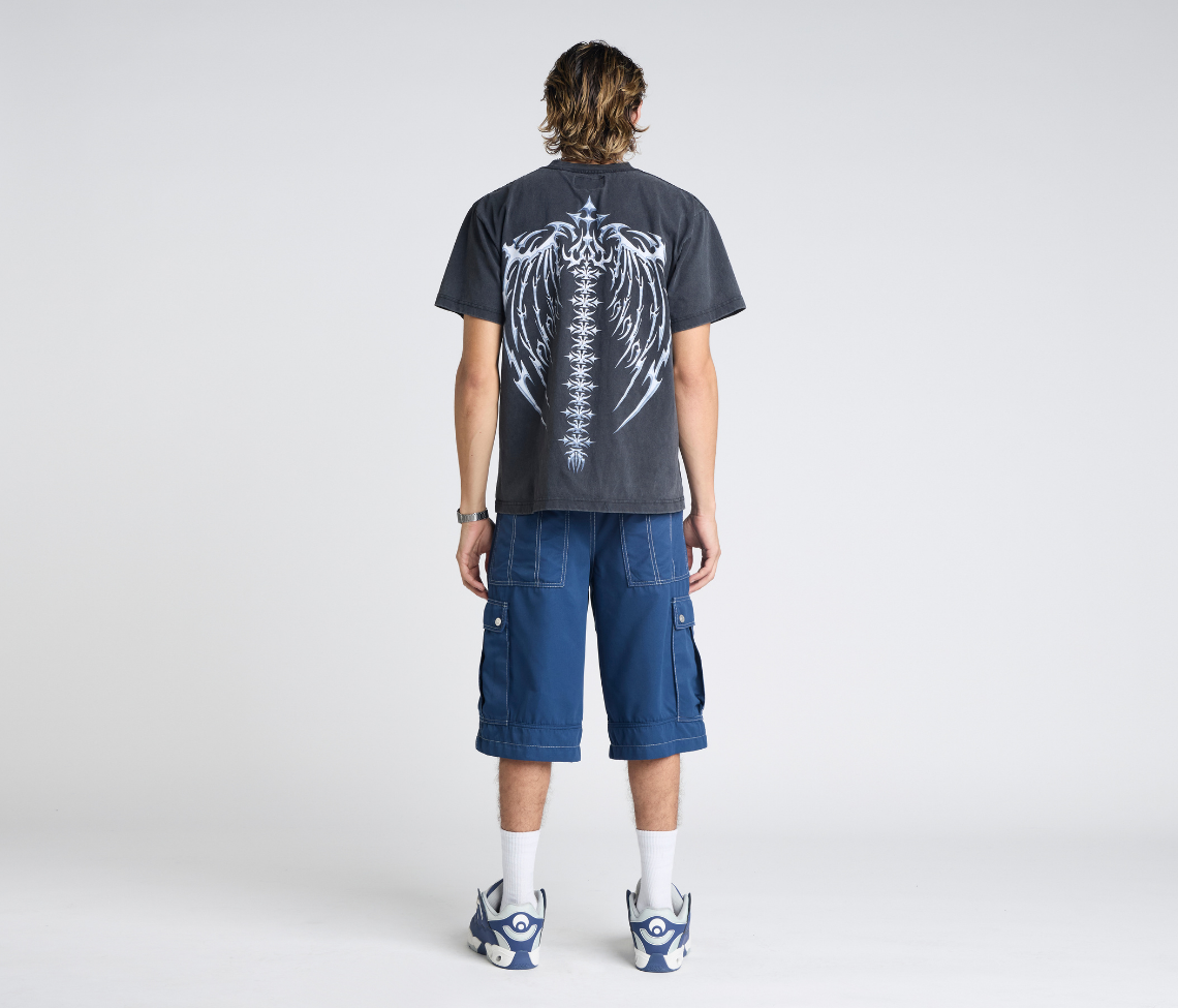 HYDRO CHILL MICROSUEDE CARGO SHORT 15" INSEAM NAVY