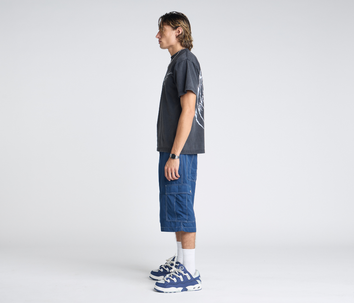 HYDRO CHILL MICROSUEDE CARGO SHORT 15" INSEAM NAVY