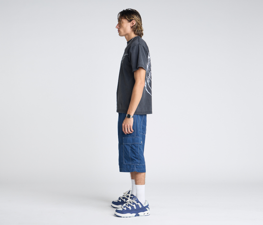 HYDRO CHILL MICROSUEDE CARGO SHORT 15" INSEAM NAVY