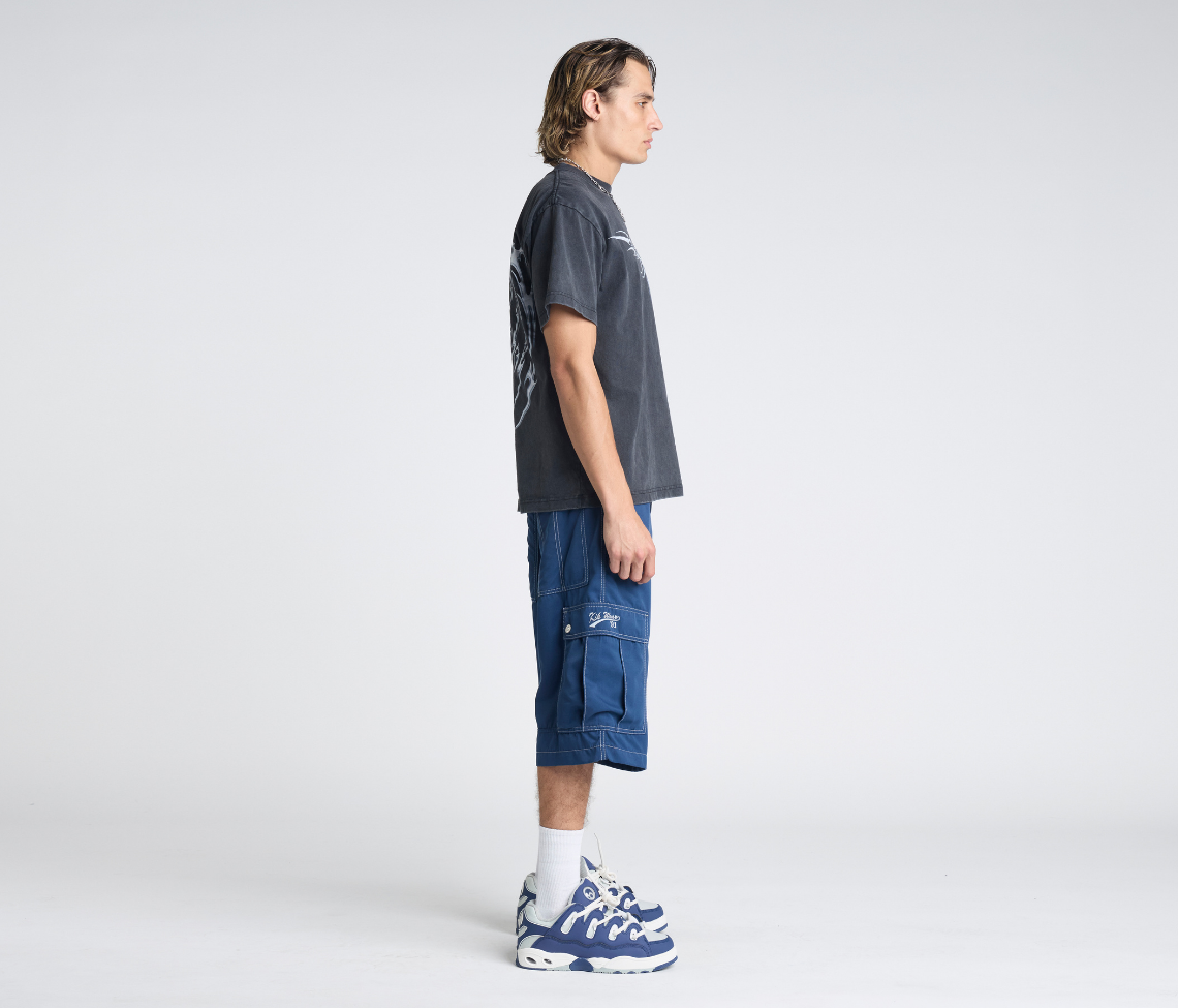 HYDRO CHILL MICROSUEDE CARGO SHORT 15" INSEAM NAVY