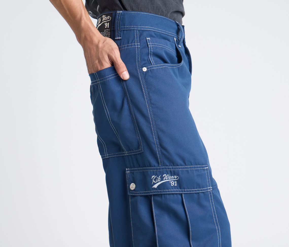 HYDRO CHILL MICROSUEDE CARGO SHORT 15" INSEAM NAVY