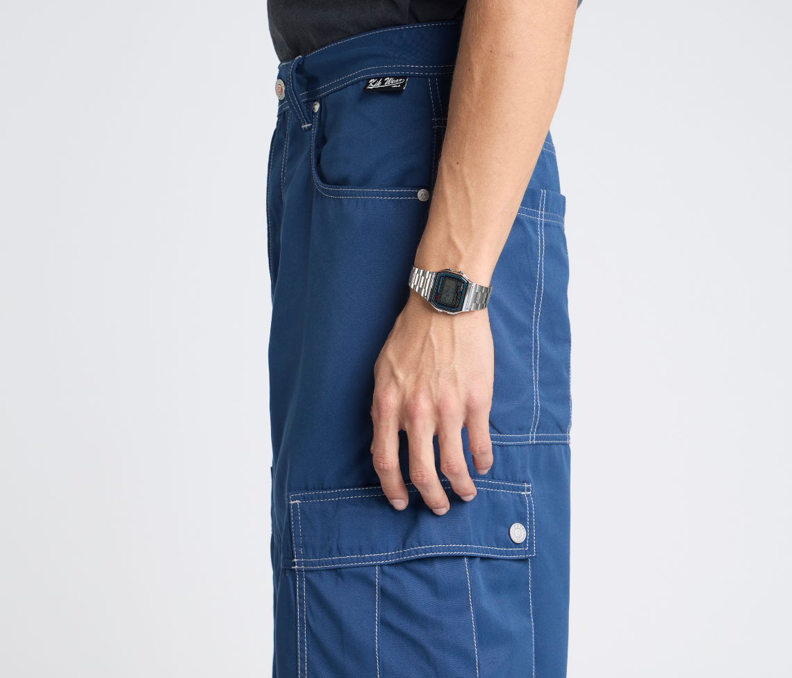 HYDRO CHILL MICROSUEDE CARGO SHORT 15" INSEAM NAVY